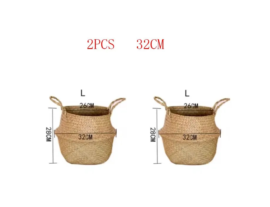 Wicker hanging basket for storage and decoration - 2 PARTS 32CM