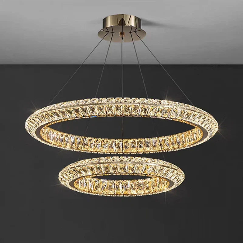 Gold crystal chandelier postmodern design for elegant interior