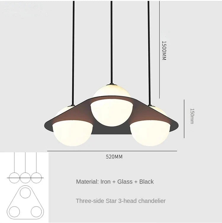 Minimalist geometric pendant light for modern commercial spaces - E / 5000-6000K