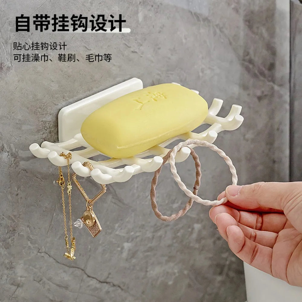 Self-adhesive wall soap holder without perforation for bathroom
