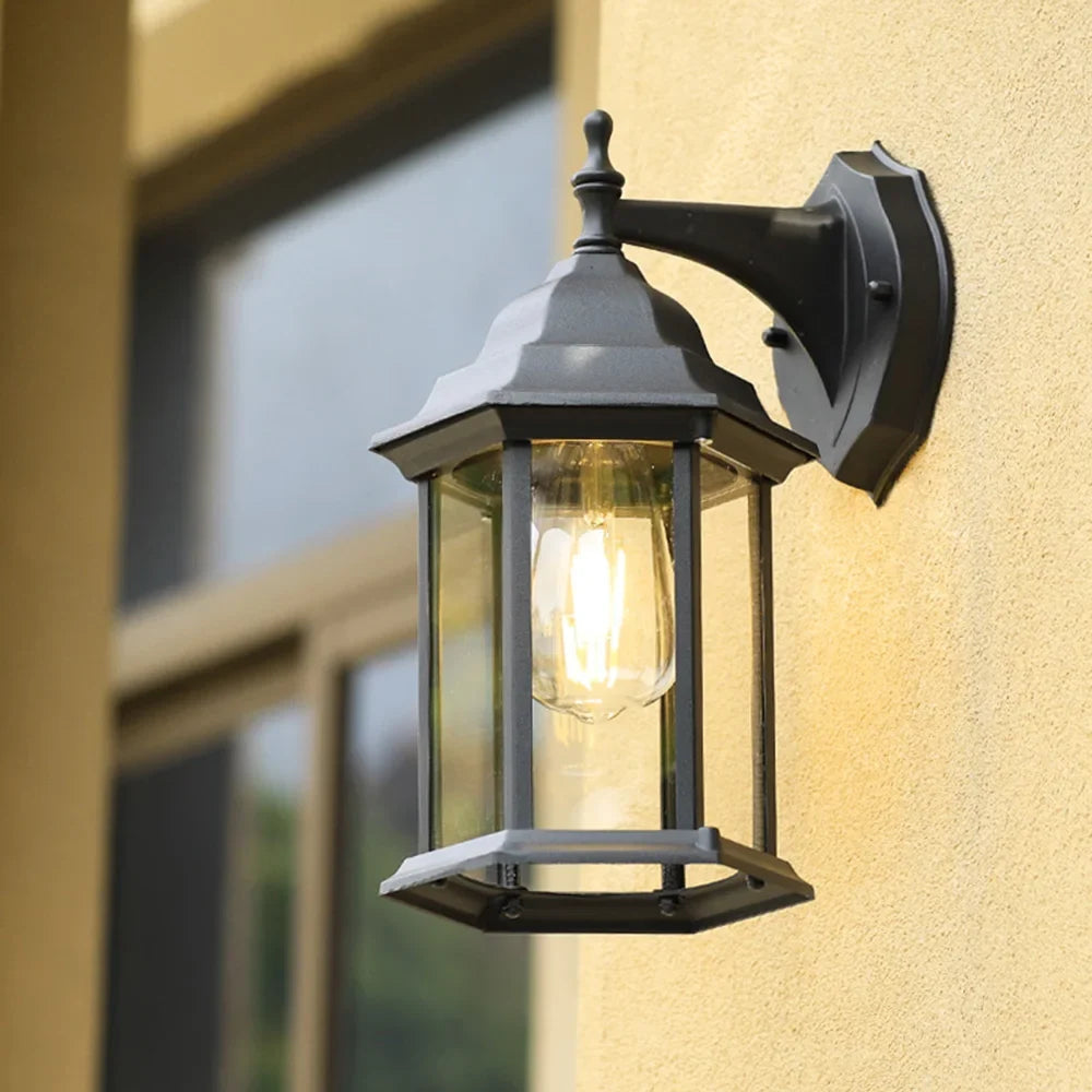 Retro waterproof outdoor wall sconce for creative spaces - E