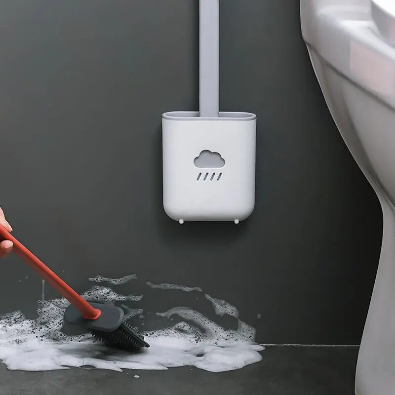 Silicone Toilet Brush with Flexible Flat Head Cleaning Design - view 4