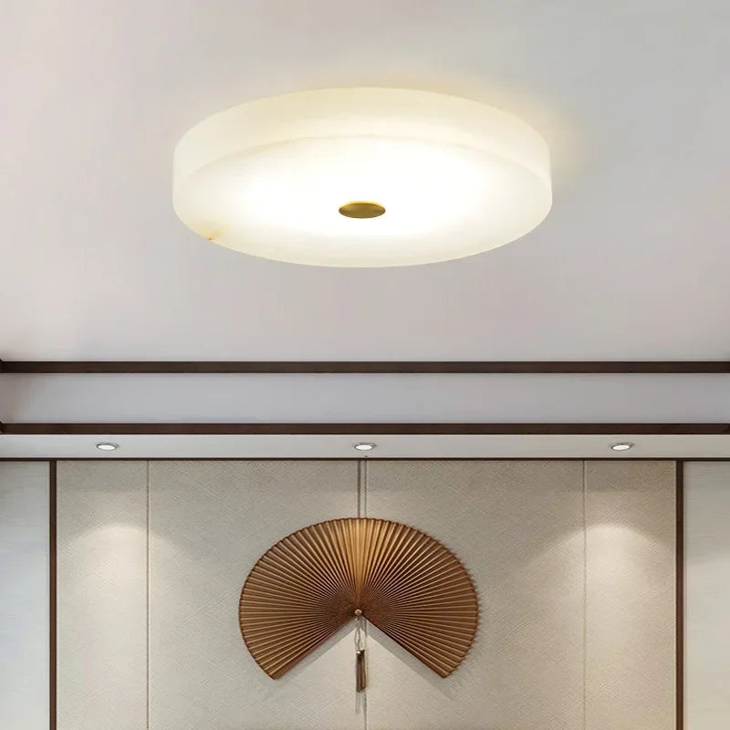 Lightweight and luxurious natural marble ceiling lamp - view 3