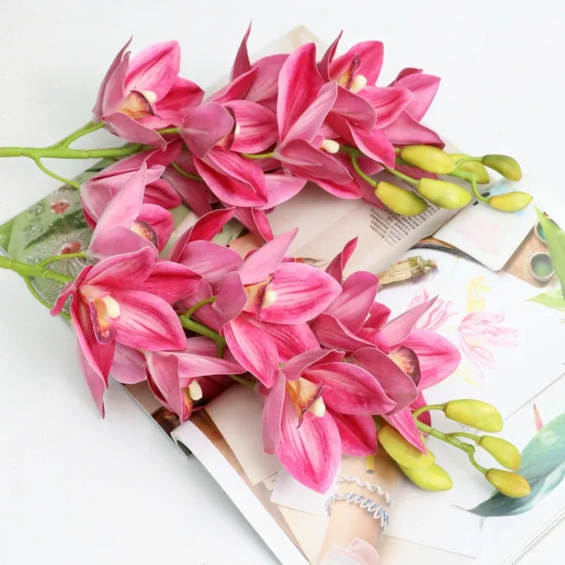 Artificial flowers cymbidium new-zelande realistic decoration orchid - view 4