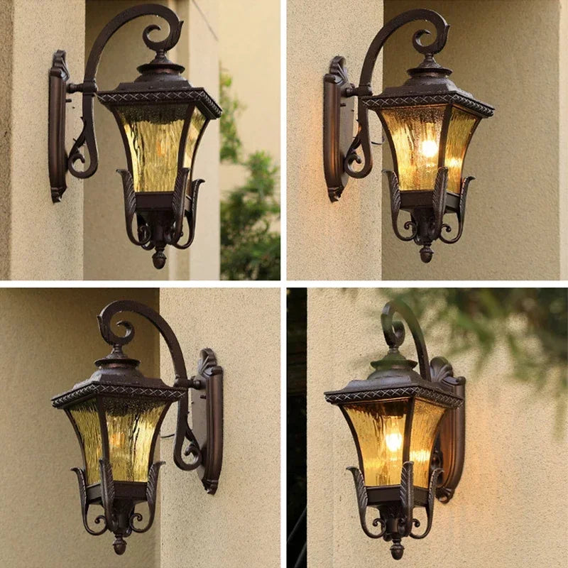 Outdoor retro wall sconce for decorative garden lighting - view 6