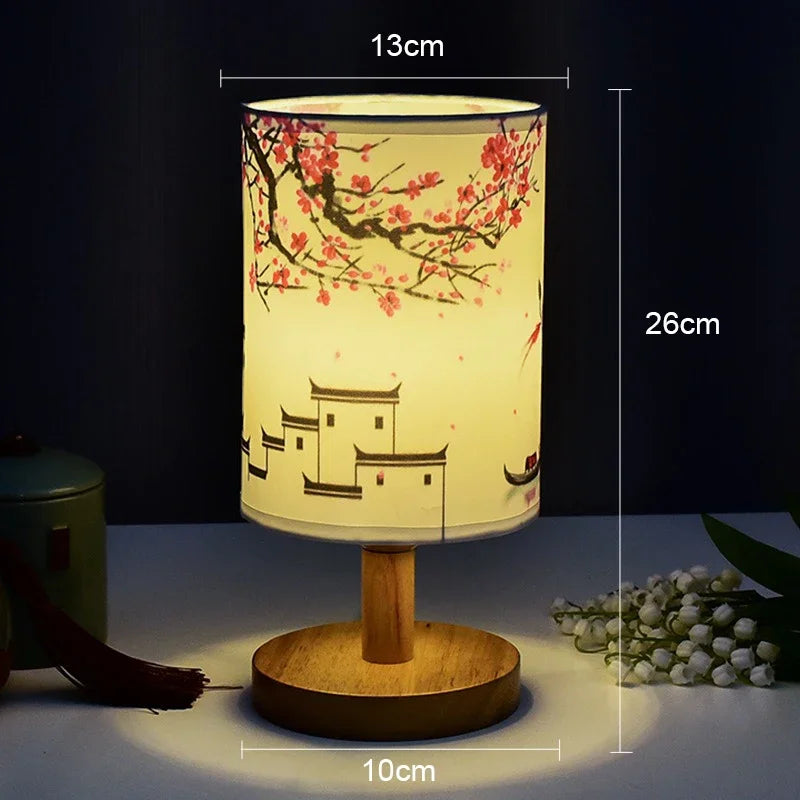 Table lamp led flower plum tree Chinese design for soft atmosphere - B / Warm Light