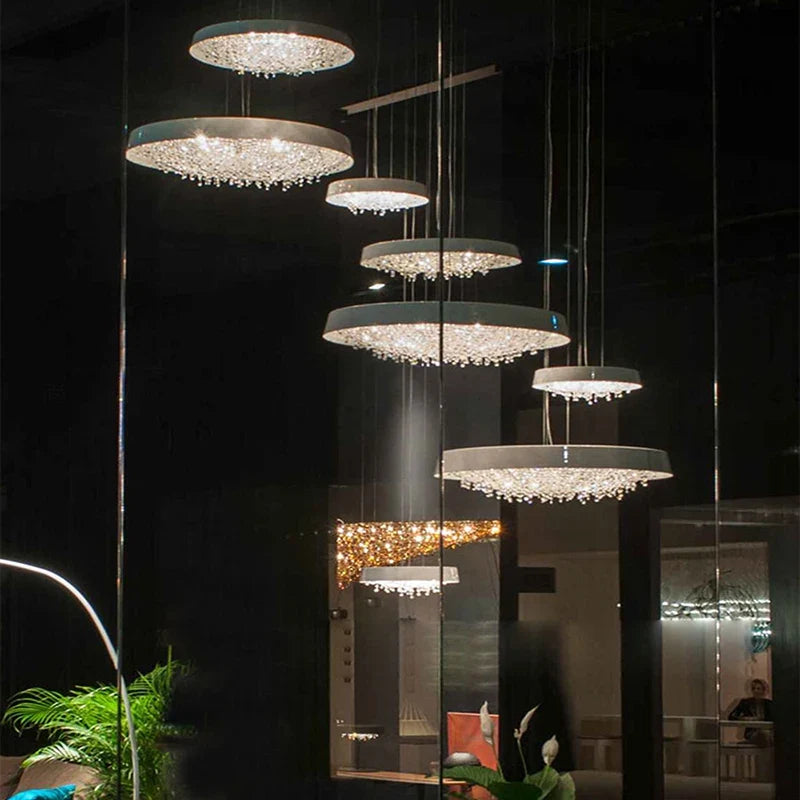 Chandelier in modern crystal black and white for interior decoration - view 2