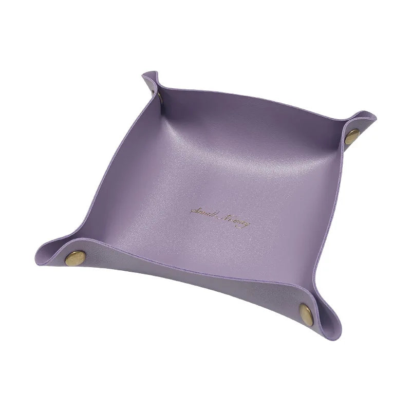 Leather storage tray for office and jewelry - B / Expand 20x20CM