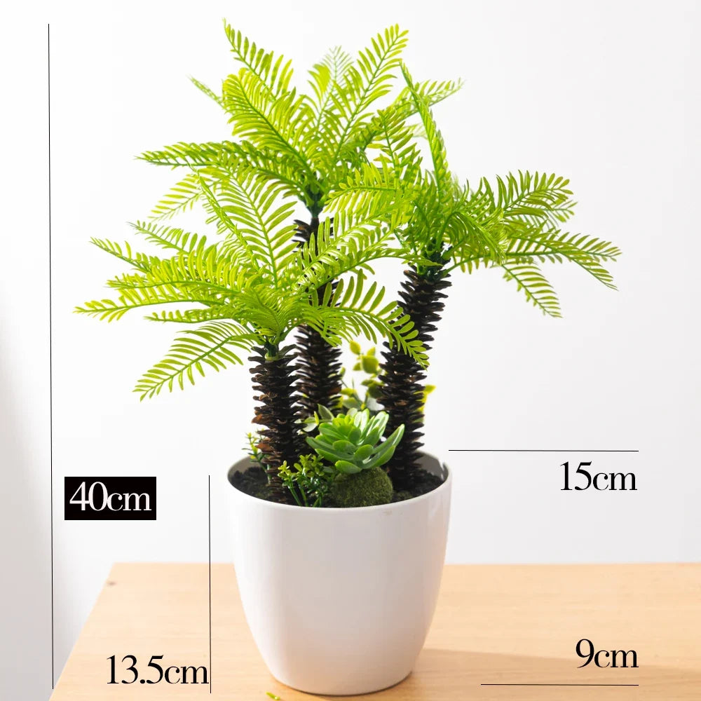 Fake palm large artificial plant in decorative pot - L 3 Heads