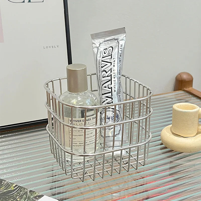 Stainless steel square storage basket to organize your interior - view 2
