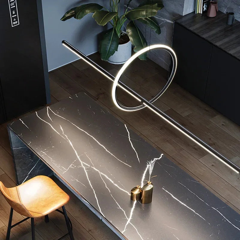 Modern minimalist led pendant light with remote control for indoors - view 4