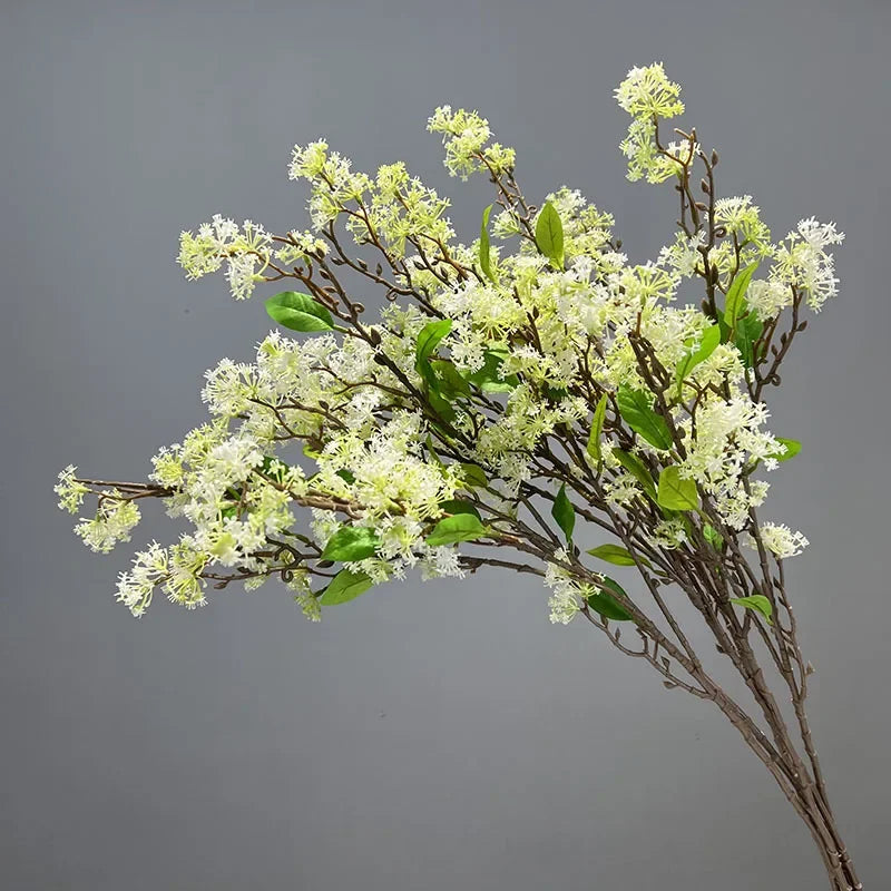 Set of 2 artificial flowers in decorative snow willow - view 3
