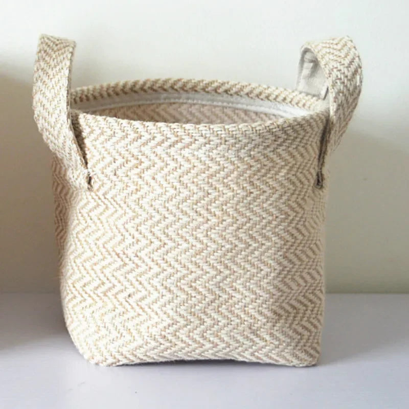 Multifunctional woven jute cloth storage basket - view 6