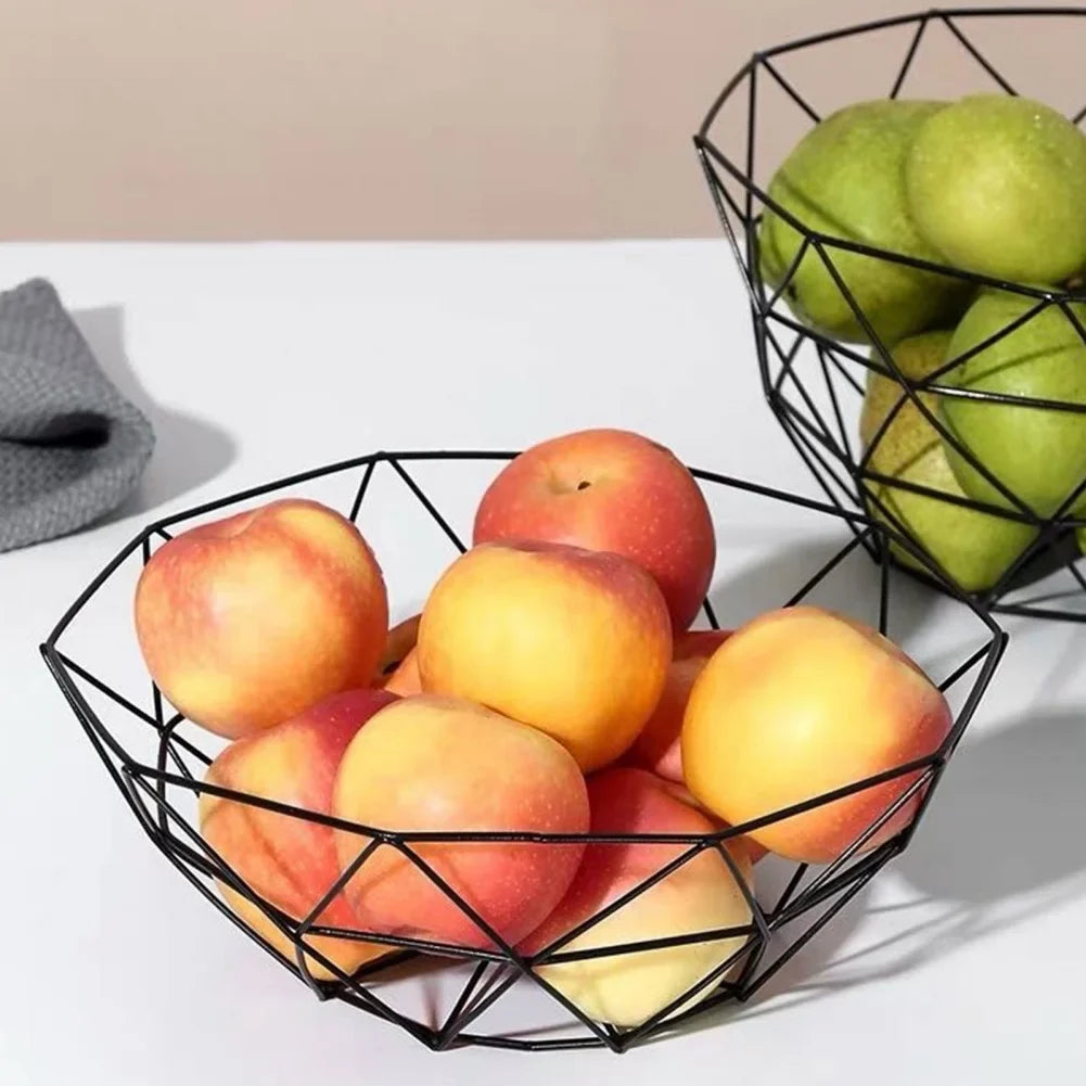 Metal basket for fruit vegetable bread and snacks