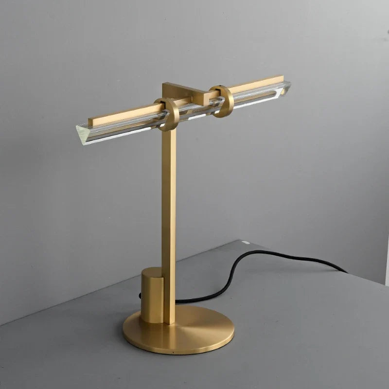 Modern led desk lamp in minimalist crystal for reading and working - view 2