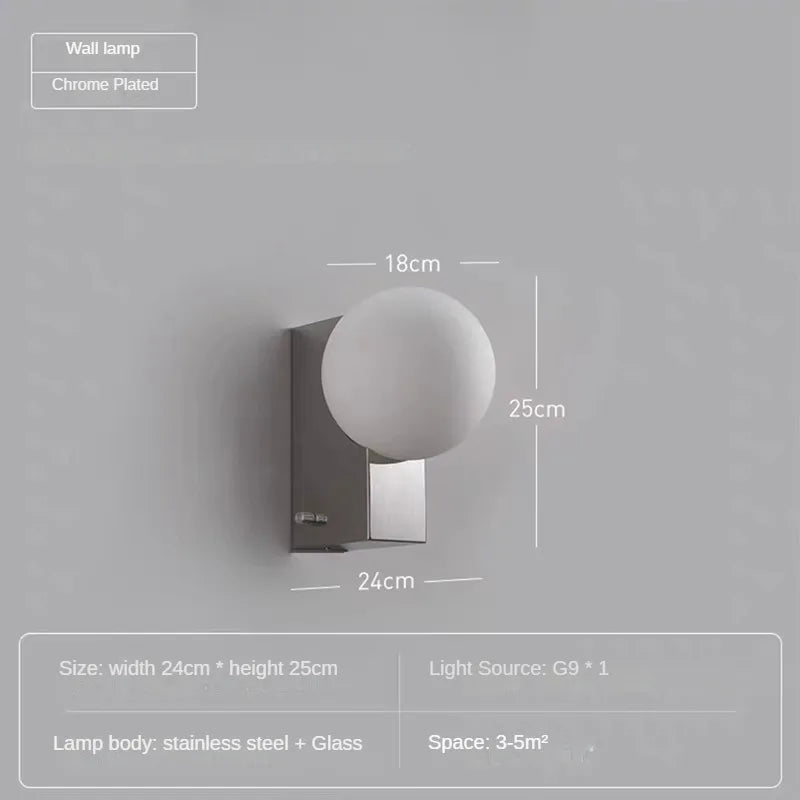 Creative wall sconce in stainless steel for modern interior - Warm White (2700-3500K) / Applique noire