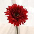 Lot of artificial flower heads gerbera for interior and exterior decoration - Red / 5 Pieces