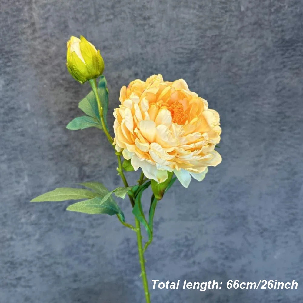 Artificial silk peonies bouquet for wedding and interior decoration - Champagne B