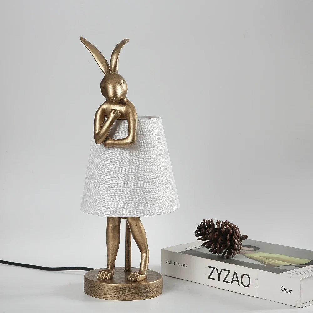 Rabbit desk lamp in retro design resin for interior decoration - view 4