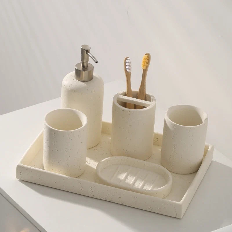 Wabi-Sabi-Electric Toothbrush Holder Set, Bathroom Toothbrush Cup, Vanity Desktop Storage Tray, Home Decoration - view 5