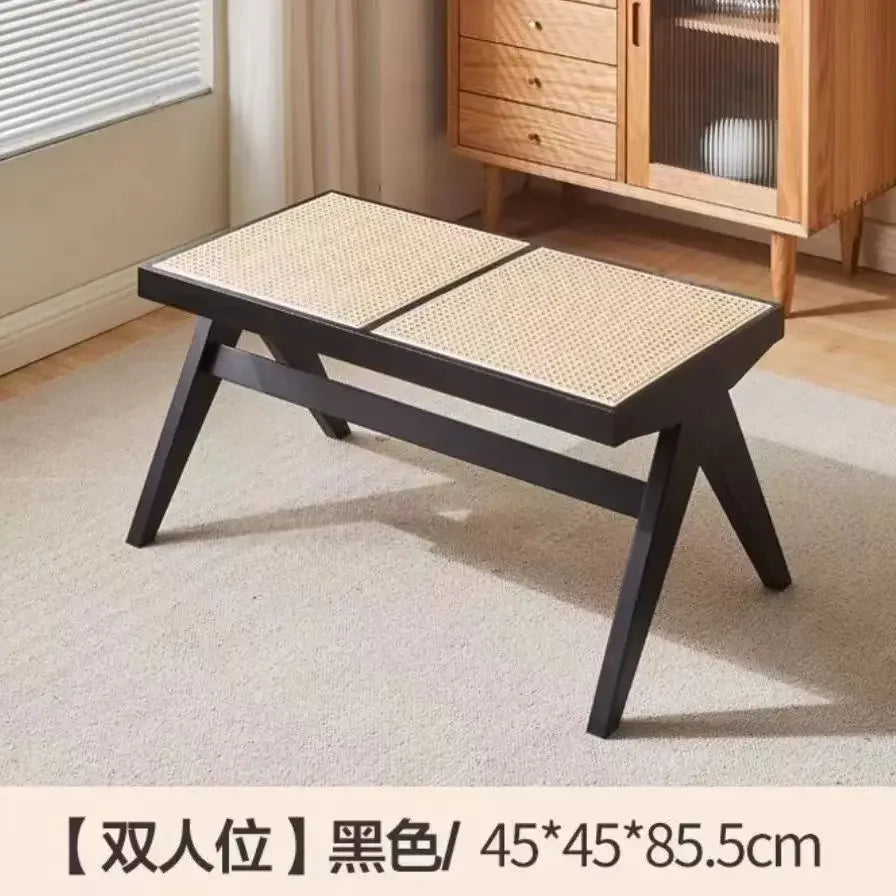 Solid rattan bench for versatile and modern use - 86x 45x 45cm