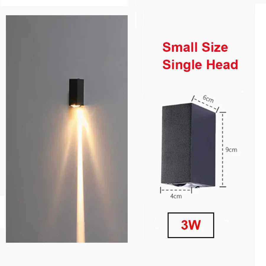 Modern waterproof outdoor led wall sconce in aluminium - 3W Black One Narrow / Natural white 4000K