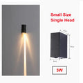 Modern waterproof outdoor led wall sconce in aluminium - 3W Black One Narrow / Natural white 4000K