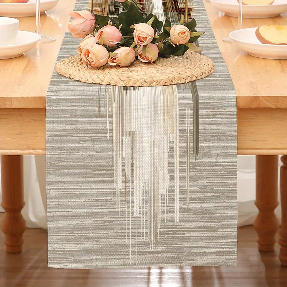 Path to table abstract stripes pattern minimalist style