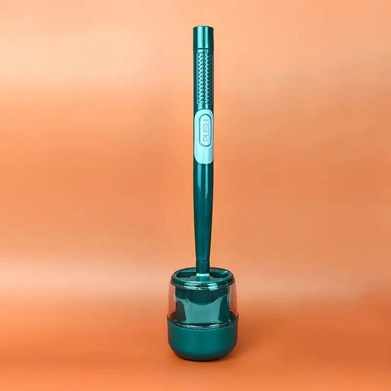 Toilet brush set with wall support and long handle - Dark Green