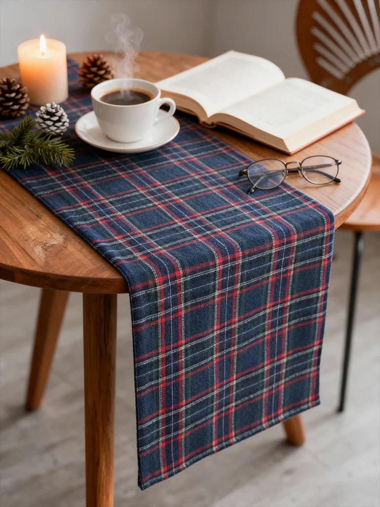 Wedding parties woven gridded table runner