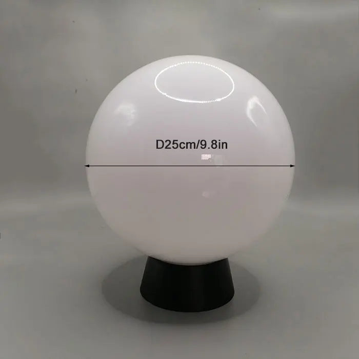 Acrylic Outdoor Globe Pedestal Lamp with Warm Glow - White D25cm
