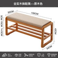 Solid wood shoe bench for practical storage - F100cm