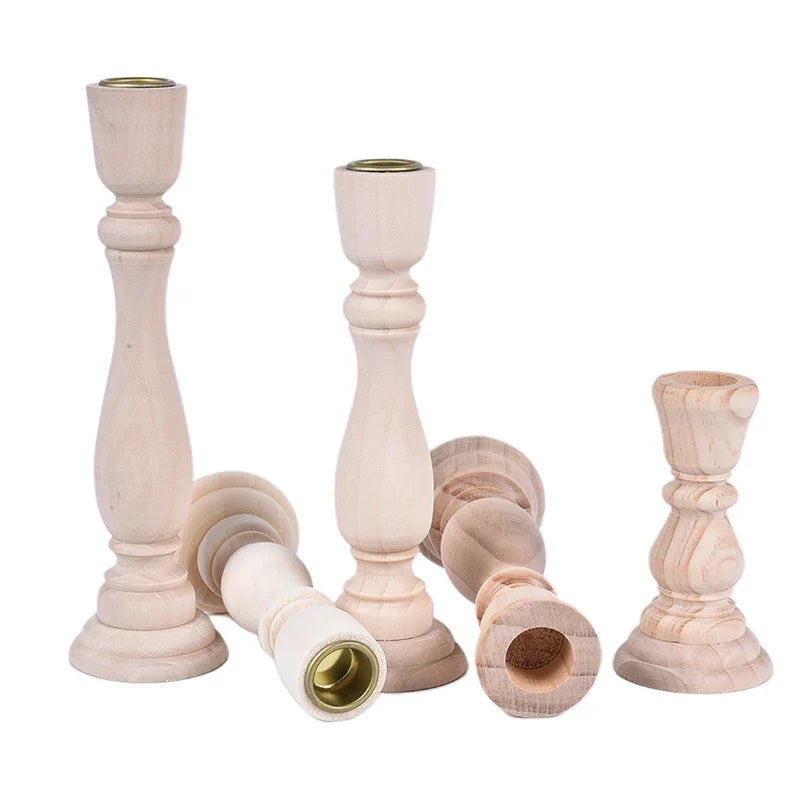 Candlesticks Holderng Decorations, Retro Wood Classic  Weddi candle holders home decor
