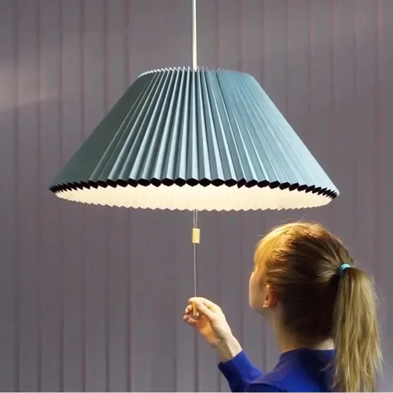 Modern blue fabric pendant light, living room, dining room, ceiling hanging lamp, pendant light