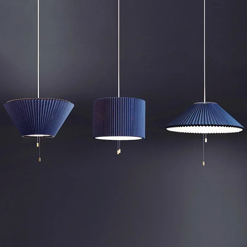 Modern blue fabric pendant light, living room, dining room, ceiling hanging lamp, pendant light - view 3