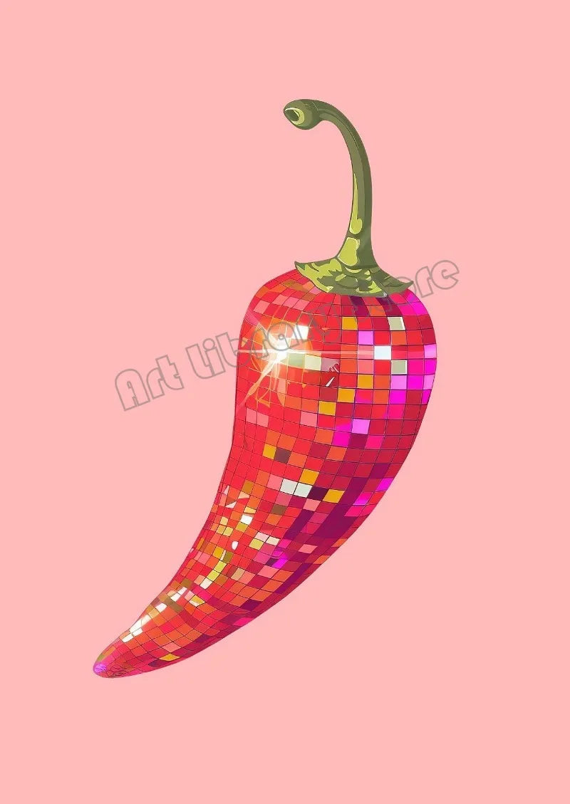 Retro 1970s Disco Ball Abstract Poster, Bold Colorful Design - 20X30cm Unframed / 2