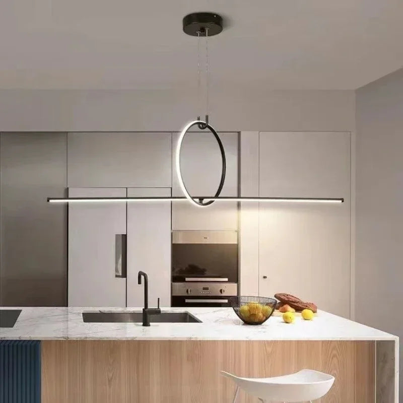 Modern minimalist led pendant light with remote control for indoors - view 3