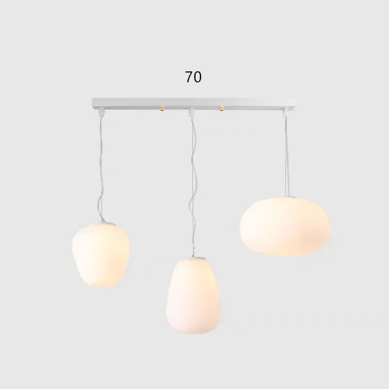 Modern Japanese style glass led pendant light for elegant interior - BB3H / Warm White