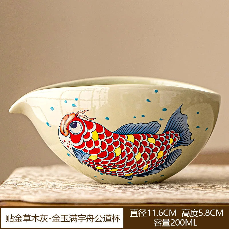 Retro Ceramic Arowana Teapot, 150 ml, Kung Fu Style - view 2
