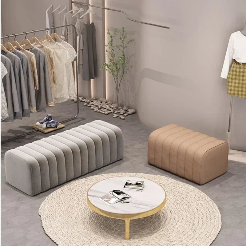 Modern design shoe bench with soft and comfortable footrest