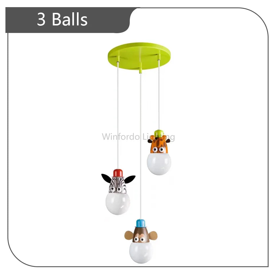 Modern pendant light in the shape of a balloon for children - 3 balles / Warm White