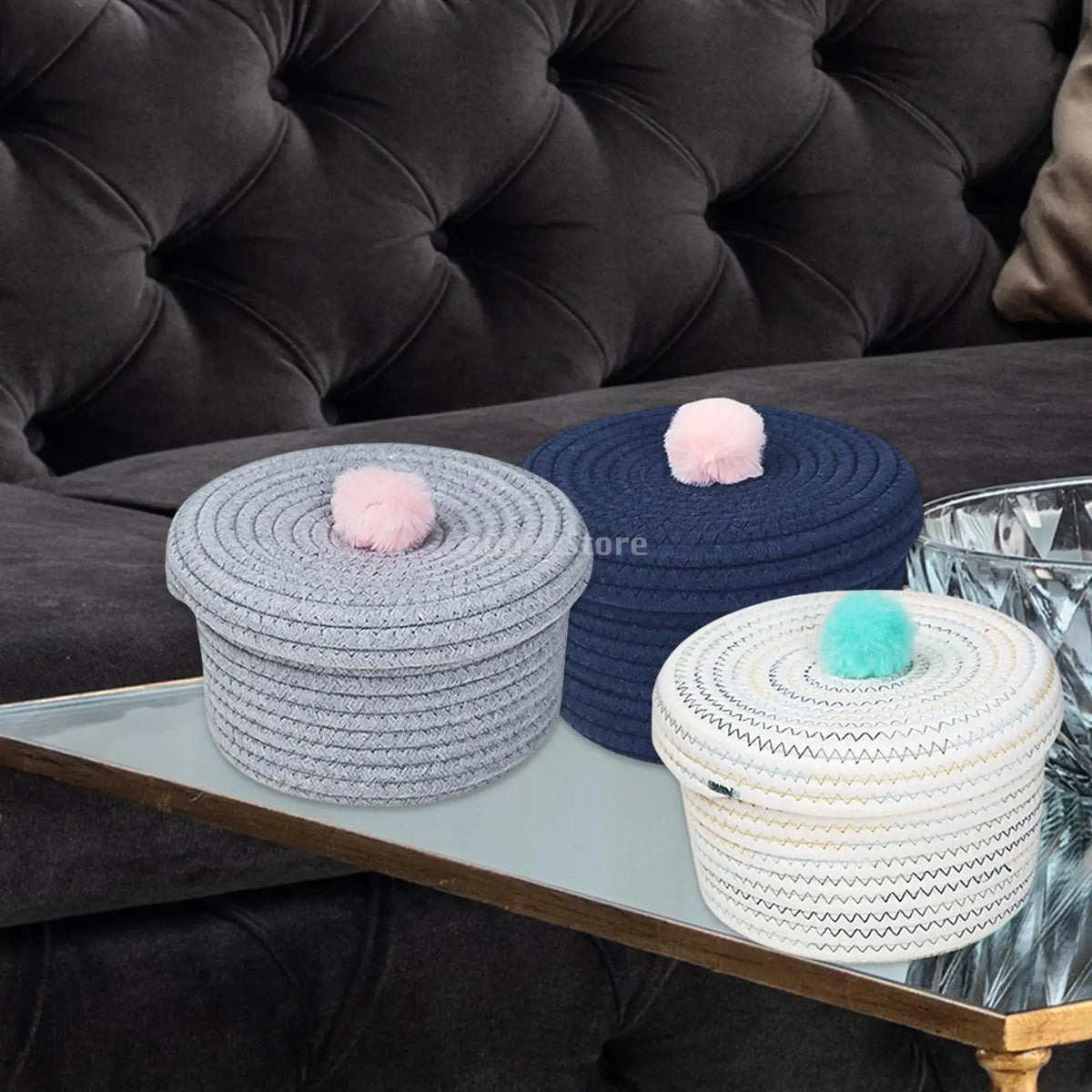 Hand Woven Cotton Basket for Decorative Storage - view 5