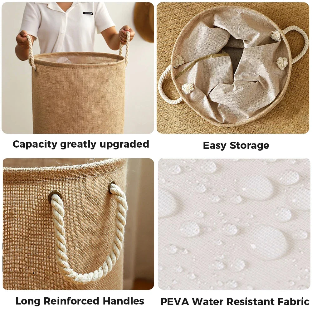 Large Laundry Basket, Waterproof, Freestanding Laundry Hamper, Collapsible Tall Clothes Hamper with Extended Handles for Clothes - view 2