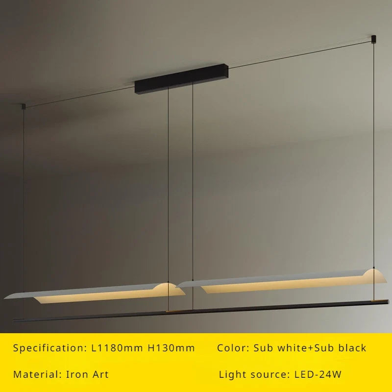 Modern minimalist chandelier design for interior and decoration - L1180mm H130mm / Warm Light