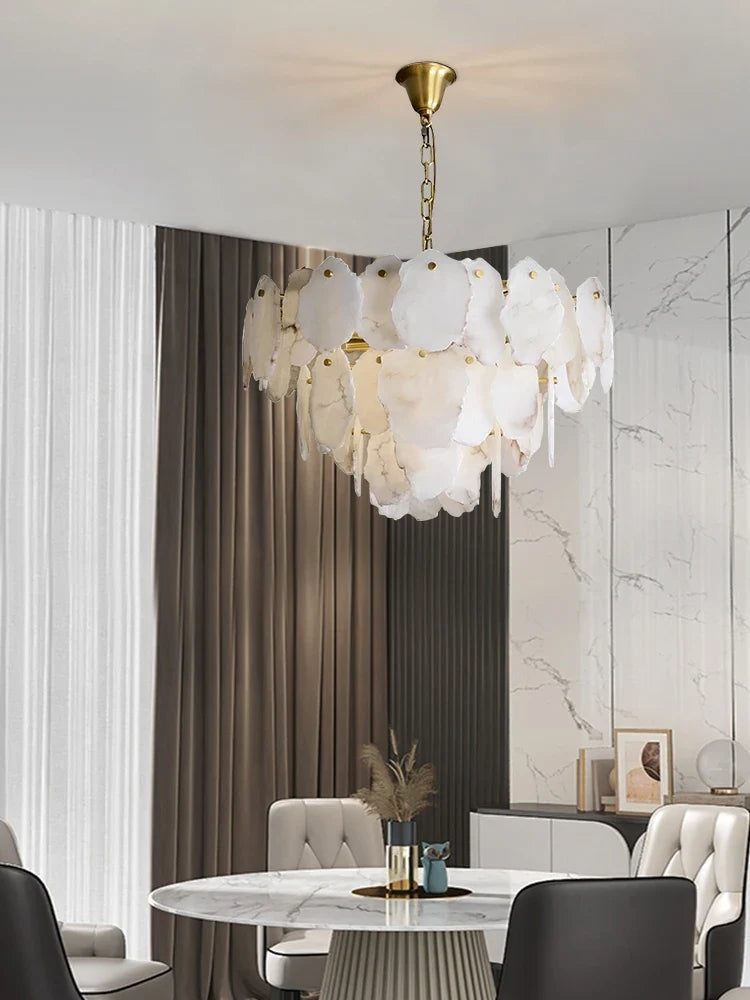 Natural copper marble chandelier for elegant interior decoration - view 4