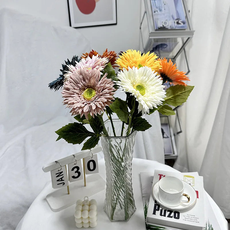 Simple gerbera with leaves for wedding decoration and party - view 3