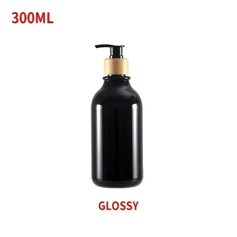 Portable soap dispenser bottle with pump - Glossy Black - 300ml