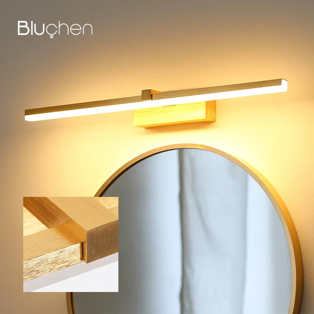 Modern LED Wall Sconce with Decorative Mirror - Warm White (2700-3500K)|Black / 100 cm