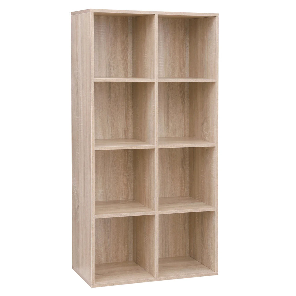 VASAGLE Bookcase, Wooden Bookshelf with 8 Compartments, Floor Standing Storage Unit for Files, decor, In Study, Living Room - Wooded colour