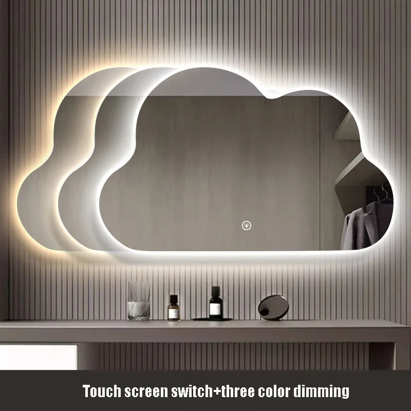 Luxury horizontal cloud mirror with led lighting for makeup - 60x40cm 2